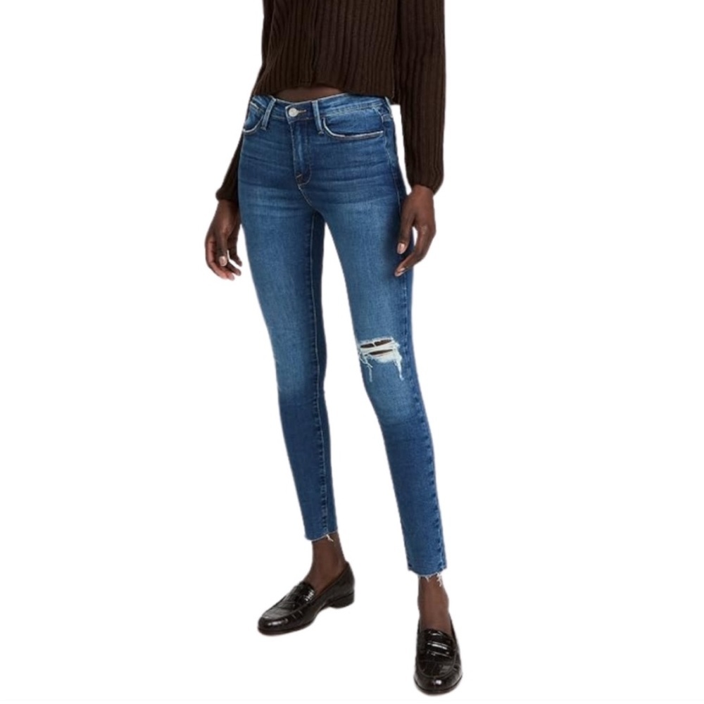 NWT Frame Denim Le High Skinny Earthbound Rips Jeans